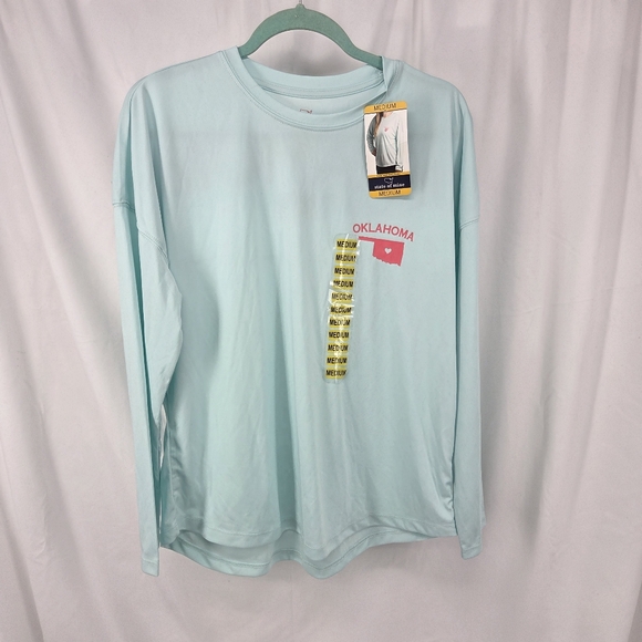 State of Mine Oklahoma Women's Mint Long Sleeve Shirt NWT Med - Picture 1 of 8